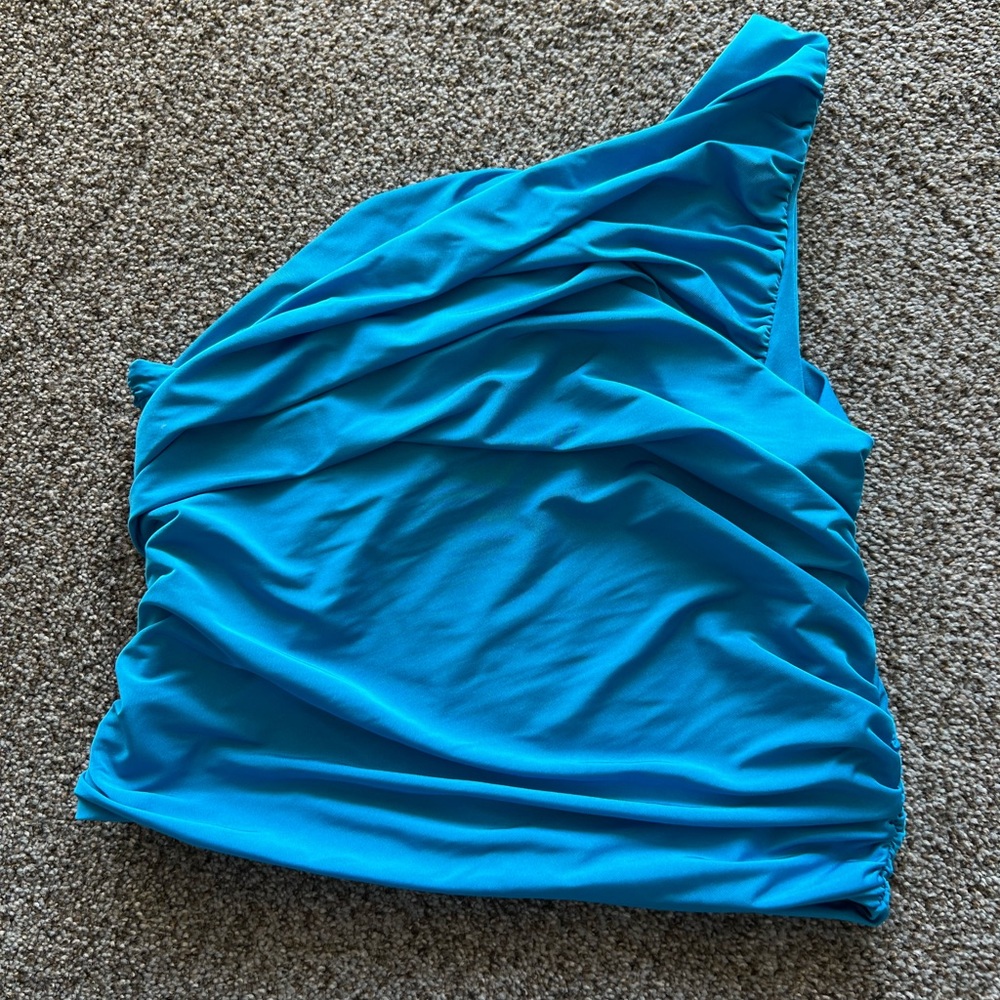 Tiger mist cinched one shoulder top
